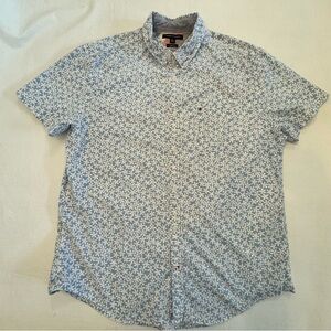 Tommy Hilfiger Blue and White Casual Button Down Shirt